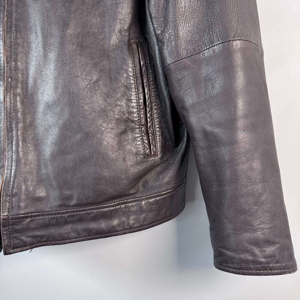 Saddlebred Men's L Leather Bomber style Jacket - Picture 4 of 7
